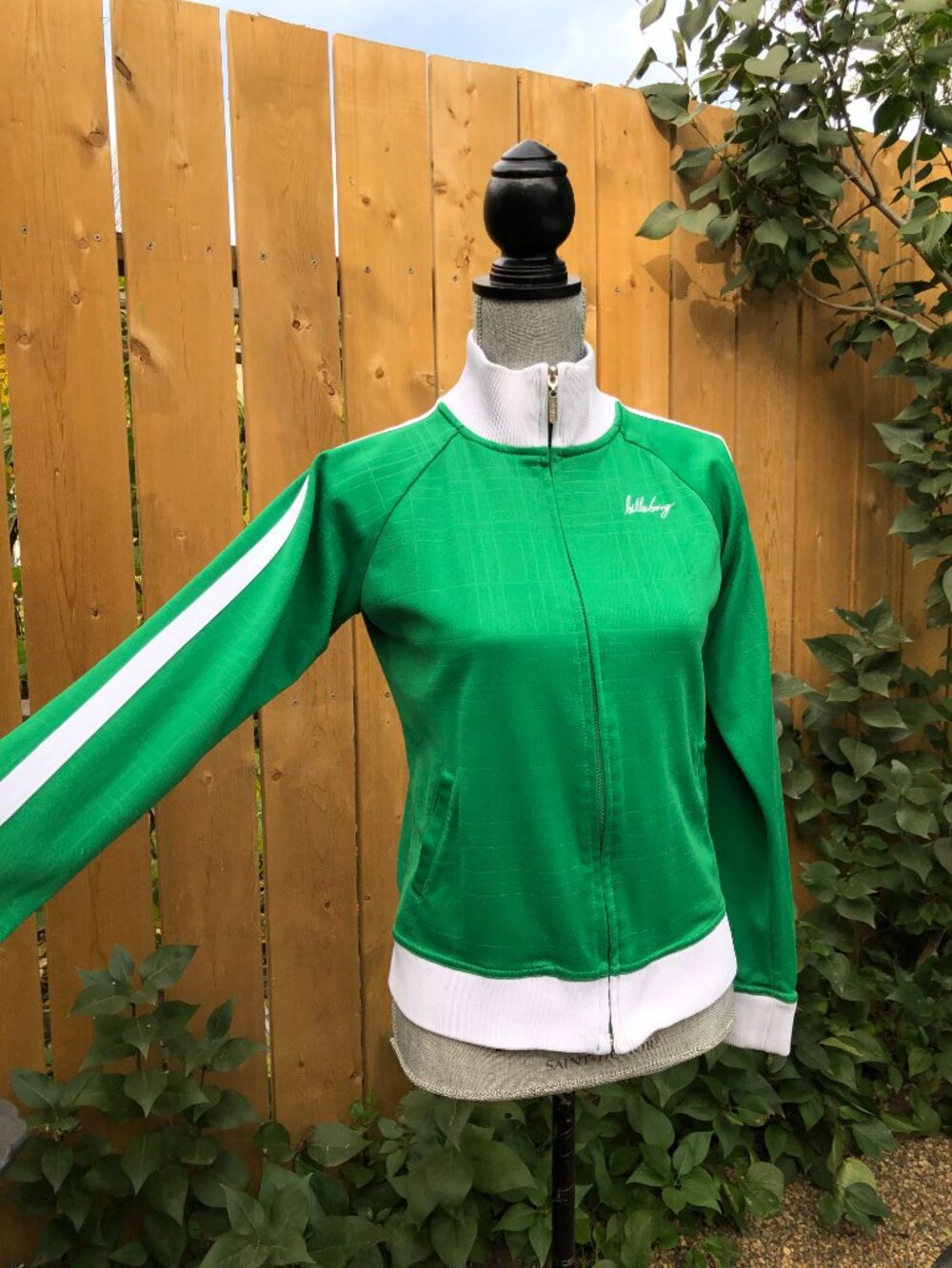 Y2K Billabong Track Varsity Jacket with Ribbed White Collar Sporty Size L